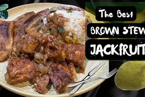 EASIEST Jamaican BROWN STEW JACKFRUIT recipe | ABSOLUTELY DELICIOUS | How to remove the briny taste!
