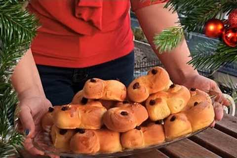 Saffron Buns For Santa Lucia Day ! The Easiest and Most DELICIOUS Recipe ! Christmas Sweets