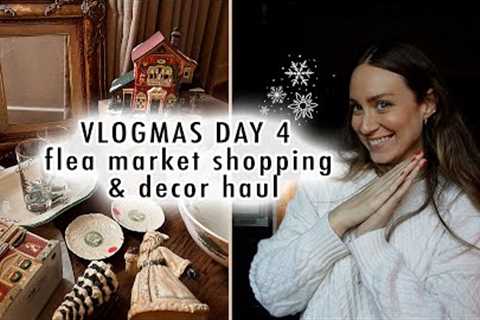 flea market shopping & holiday decor haul | VLOGMAS DAY 4