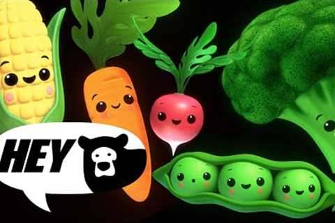 Hey Bear Sensory - Funky Veggies EXTENDED! - Fun Animation with Music! - Dance Video