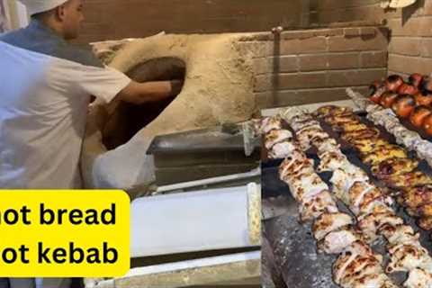 hot bread and hot kebab/the best kebab with tandoori bread