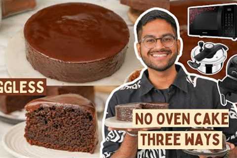 3 WAYS TO MAKE EGGLESS CHOCOLATE CAKE WITHOUT OVEN: MICROWAVE, COOKER, AND AIR FRYER #shorts