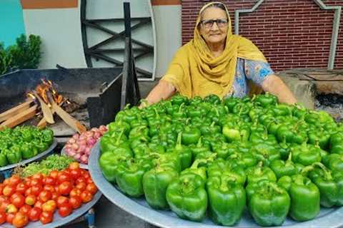 Capsicum Recipe 🫑 | Aloo Shimla Mirch Recipe By Granny | Indian Recipes | Veg Village Food