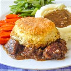 Braised Beef Pot Pie with Biscuit Topping