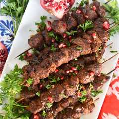 Coriander Crusted Grilled Lamb Kebabs with Pomegranate Molasses